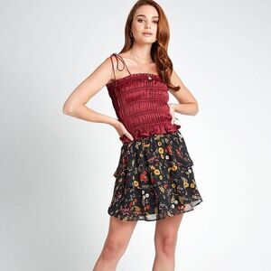 Lost & Wander Wallflower Floral Tiered Skirt (S)